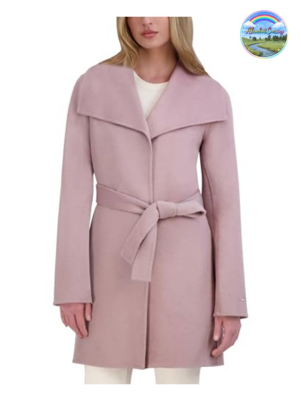 Wool Blend Wrap Peacoat Belted Notch Lapel Short Winter Coat